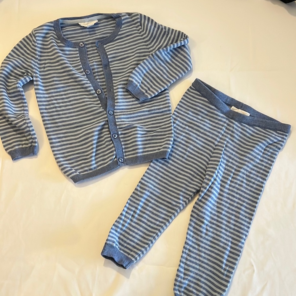 BNWOT WHITE COMPANY 100%Cotton super soft set unisex baby Cardigan jogger 18m